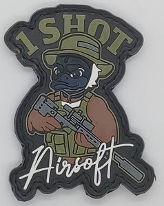 1 Shot Airsoft PVC Velcro Patch - Angry Goose
